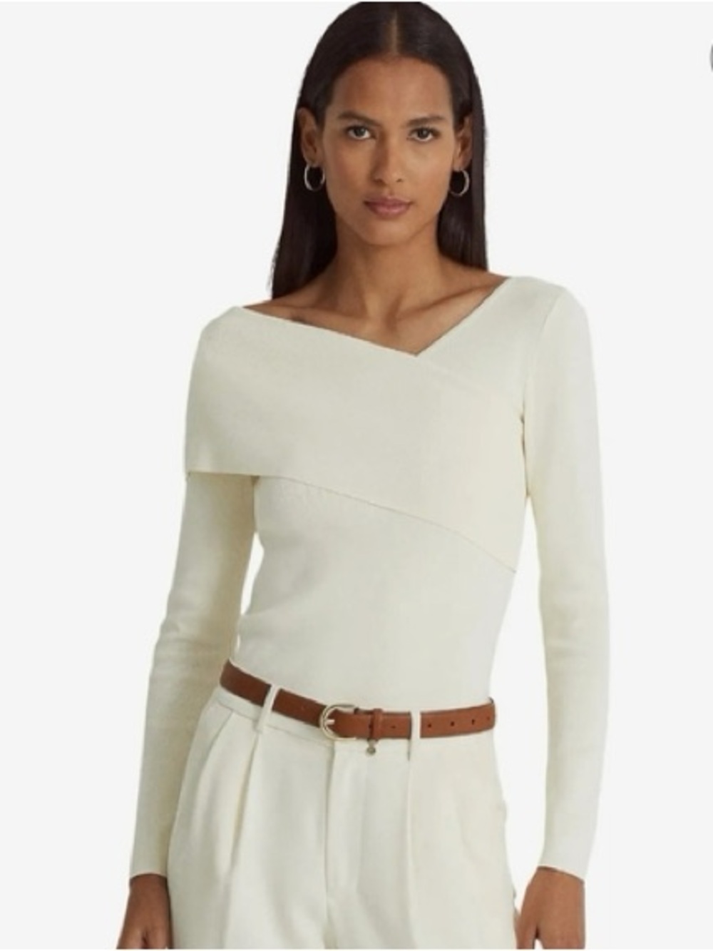 Lauren Ralph Lauren Asymmetrical Long-Sleeve Sweater NEW!